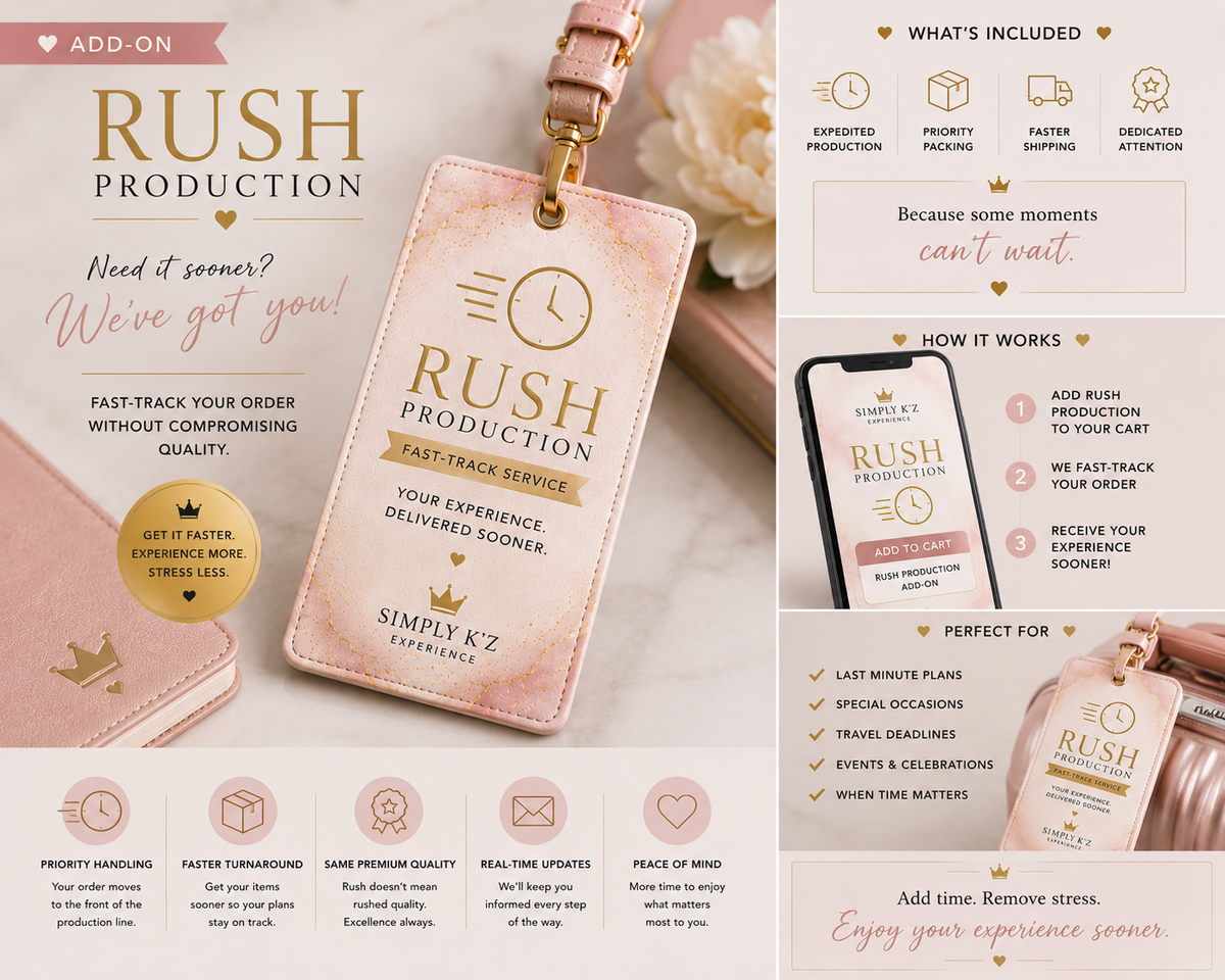 Rush Production 24-48 hours after approval process